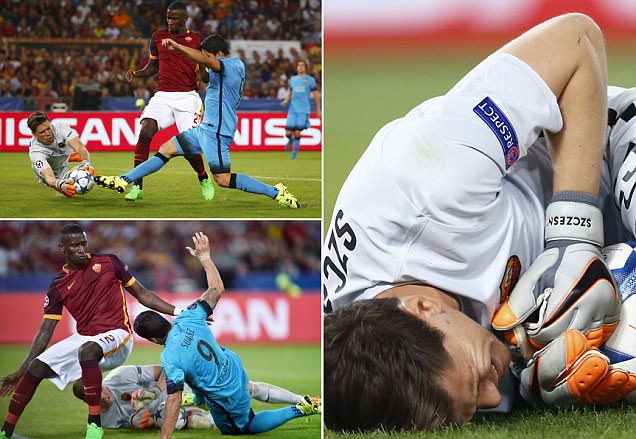 Szczesny Harus Ngaso Enam Pekan Akibat Cedera setelah Benturan dengan Suarez